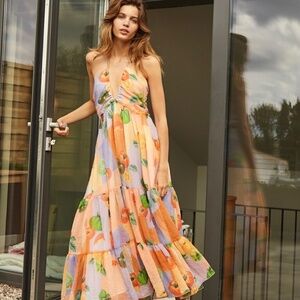 EUC RARE LE FOU x WILFRED x ARITZIA - Fruit Tomato Print Swing Dress, XS